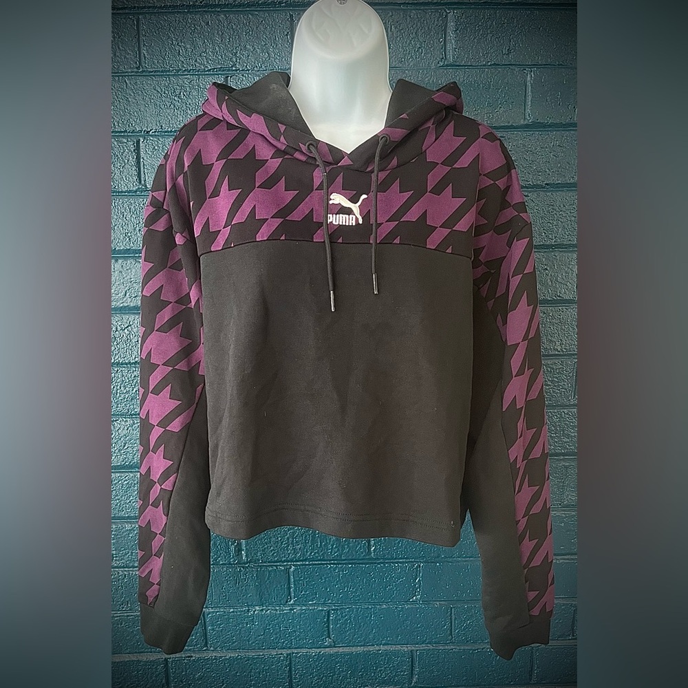 Puma Black and Purple Patterned Hoodie